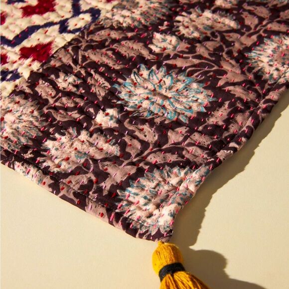 NWOT RARE Anthropologie Upcycled Heritage Placemats-Set of 2-1Blue & 1 Red - Picture 5 of 16